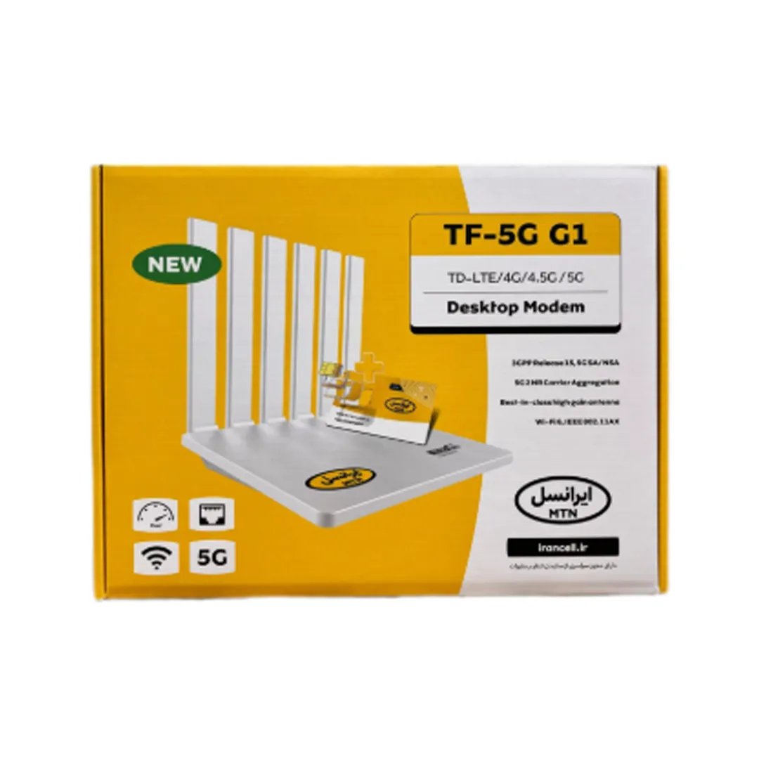 مودم 5G ایرانسل TF-5G G1 با اینترنت 120 گیگ سه‌ماهه